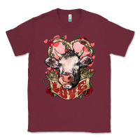 Burgundy Cow Valentine's Day love Classic Tee - HowdyJamesFarm