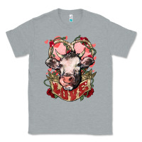 Heather Grey Cow Valentine's Day love Classic Tee - HowdyJamesFarm