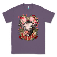 Lavender Cow Valentine's Day love Classic Tee - HowdyJamesFarm