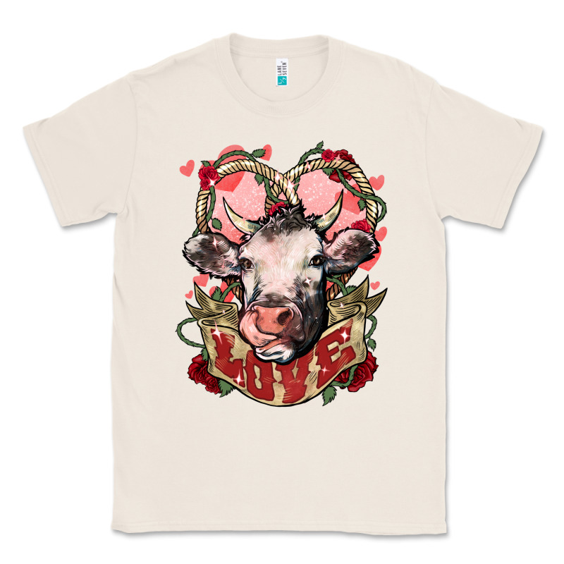 Cow Valentine's Day Love Classic Tee by HowdyJamesFarm | Teevron