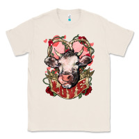 Natural Cow Valentine's Day love Classic Tee - HowdyJamesFarm