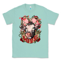 Seafoam Cow Valentine's Day love Classic Tee - HowdyJamesFarm
