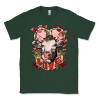 Sports Green Cow Valentine's Day love Classic Tee - HowdyJamesFarm