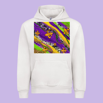 Mardi Gras Fleur Delis Leopard And Cowhide Urban Hoodie Designed By Adodesignshop