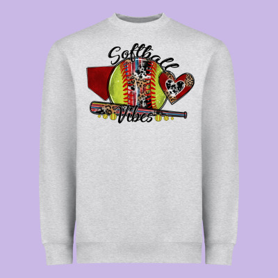 Softball Vibes Heavyweight Sweatshirt Designed By Sublimationcraftshop
