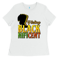 White feeling blacknificent Ladies Tee - NancyCooperArtShop