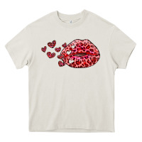 Cream kiss with leopard and hearts Heavy Core Tee - RanaPortraitStore