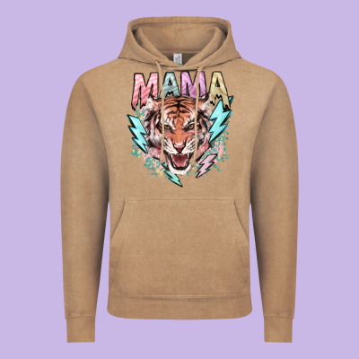 Mama Tiger Lightning Bolt Vintage Hoodie Designed By Howdyjamesfarm