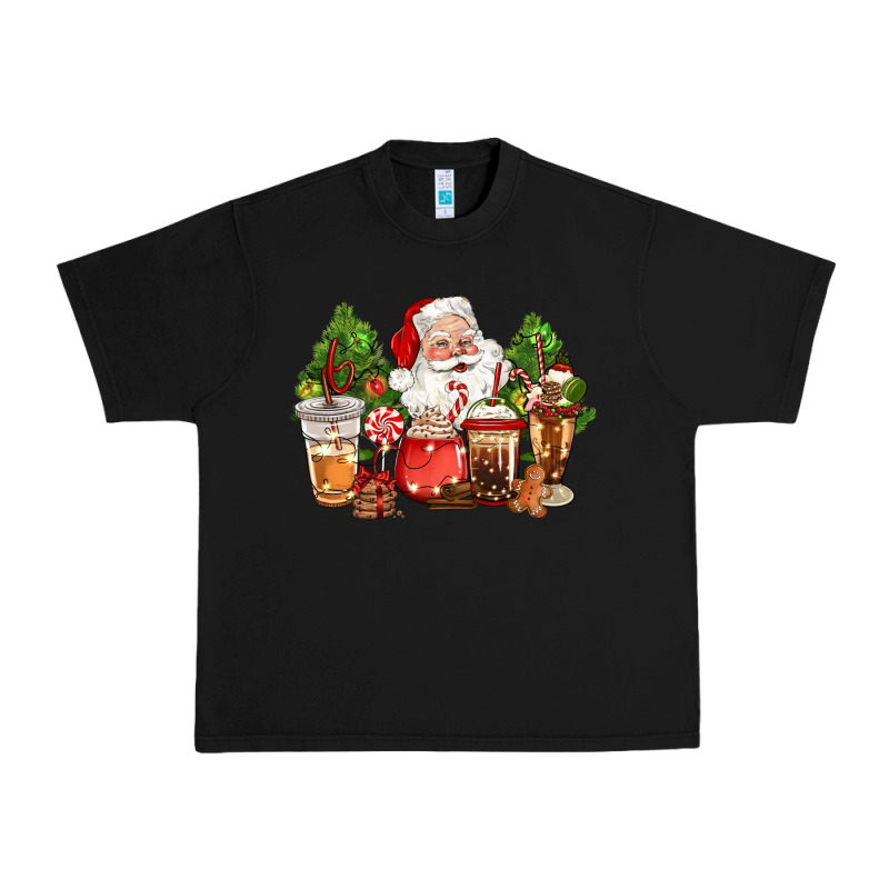 Christmas Santa Coffee Cups Urban Heavy Tee by CowGirlArtShop | Teevron