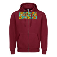 Burgundy Hello fall gnomes Zipper Hoodie - Artiststas