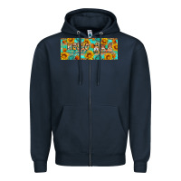Navy Hello fall gnomes Zipper Hoodie - Artiststas