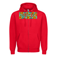 Red Hello fall gnomes Zipper Hoodie - Artiststas