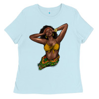 Baby Blue black woman Ladies Tee - NancyCooperArtShop
