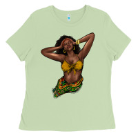Matcha black woman Ladies Tee - NancyCooperArtShop