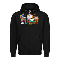 Black Teacher Coffee Cups Zipper Hoodie - Artiststas