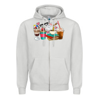 Dove Grey Teacher Coffee Cups Zipper Hoodie - Artiststas