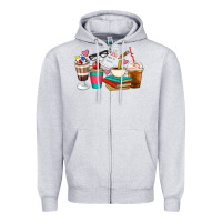 Heather Grey Teacher Coffee Cups Zipper Hoodie - Artiststas