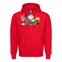 Red Teacher Coffee Cups Zipper Hoodie - Artiststas