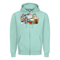 Seafoam Teacher Coffee Cups Zipper Hoodie - Artiststas