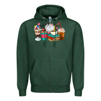 Sports Green Teacher Coffee Cups Zipper Hoodie - Artiststas