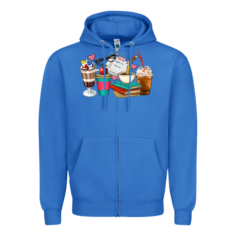 Teacher Coffee Cups Zipper Hoodie by Artiststas | Teevron