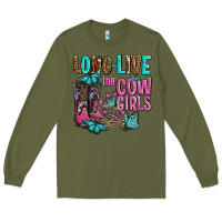 Army Green long live the cowgirls olivia Long Sleeve Tee - OliviaCreatesArt