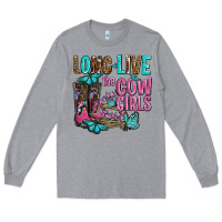 Heather Grey long live the cowgirls olivia Long Sleeve Tee - OliviaCreatesArt