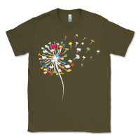 Army Green Womens Funny Dandelion Books Gift For Reading Lover Women Girls V-Neck Classic Tee - trangStudio