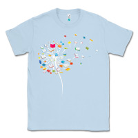 Dusty Blue Womens Funny Dandelion Books Gift For Reading Lover Women Girls V-Neck Classic Tee - trangStudio