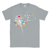 Heather Grey Womens Funny Dandelion Books Gift For Reading Lover Women Girls V-Neck Classic Tee - trangStudio