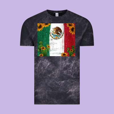 Cactus Sunflower Mexican Flag Z Vintage Tee Designed By Jasminsmagicworld