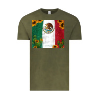 Vintage Olive cactus sunflower mexican flag z Vintage Tee - Jasminsmagicworld