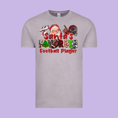Santas Favorite  Football Player Vintage Tee Designed By Cowgirlartshop