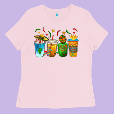 Cinco De Mayo Coffee Cups Ladies Tee Designed By Texasbilliewilder