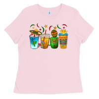 Bubblegum Pink Cinco de Mayo Coffee Cups Ladies Tee - texasbilliewilder