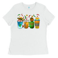 White Cinco de Mayo Coffee Cups Ladies Tee - texasbilliewilder