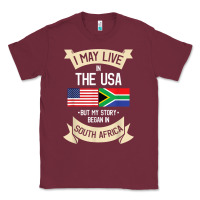 Burgundy South Africa American Flag USA South African Roots Gifts Classic Tee - trangStudio