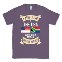 Lavender South Africa American Flag USA South African Roots Gifts Classic Tee - trangStudio