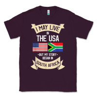 Plum South Africa American Flag USA South African Roots Gifts Classic Tee - trangStudio
