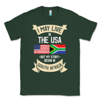 Sports Green South Africa American Flag USA South African Roots Gifts Classic Tee - trangStudio