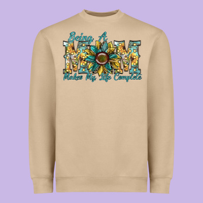 Being A Mom Makes My Life Complete Heavyweight Sweatshirt Designed By Sublimationcraftshop