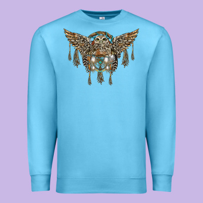 Native Dream Catcher With Owl Premium Sweatshirt Designed By Barkaloodesign