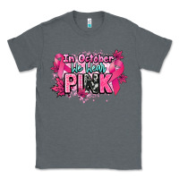 Charcoal Heather In October we wear pink Cancer Awareness Classic Tee - HowdyJamesFarm
