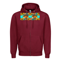 Burgundy it's fall y'all Zipper Hoodie - Artiststas