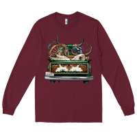 Burgundy cowhide and hunter truck olivia Long Sleeve Tee - OliviaCreatesArt