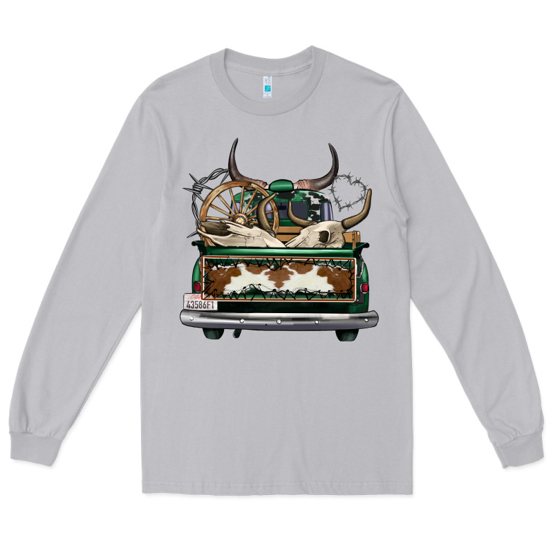 Cowhide And Hunter Truck Olivia Long Sleeve Tee by OliviaCreatesArt | Teevron