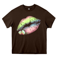 Chocolate Brown Pastel Color Easter Lips Heavy Core Tee - Bettercallsaul