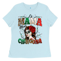 Baby Blue La Mama Mas Chingona Ladies Tee - texasbilliewilder