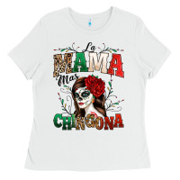 White La Mama Mas Chingona Ladies Tee - texasbilliewilder
