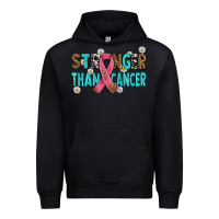 Black stronger than cancer with cancer ribbon Urban Hoodie - AdoDesignShop